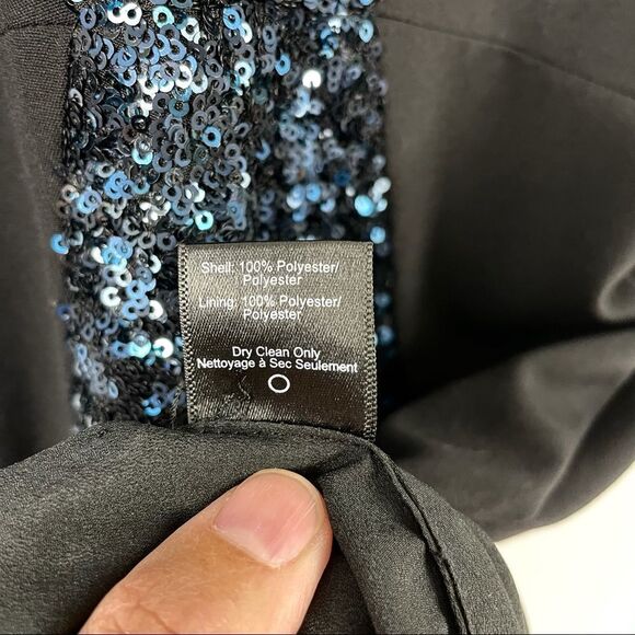 Dress The Population Logan Black Deep V Sequin Dress Size S - Picture 7 of 7